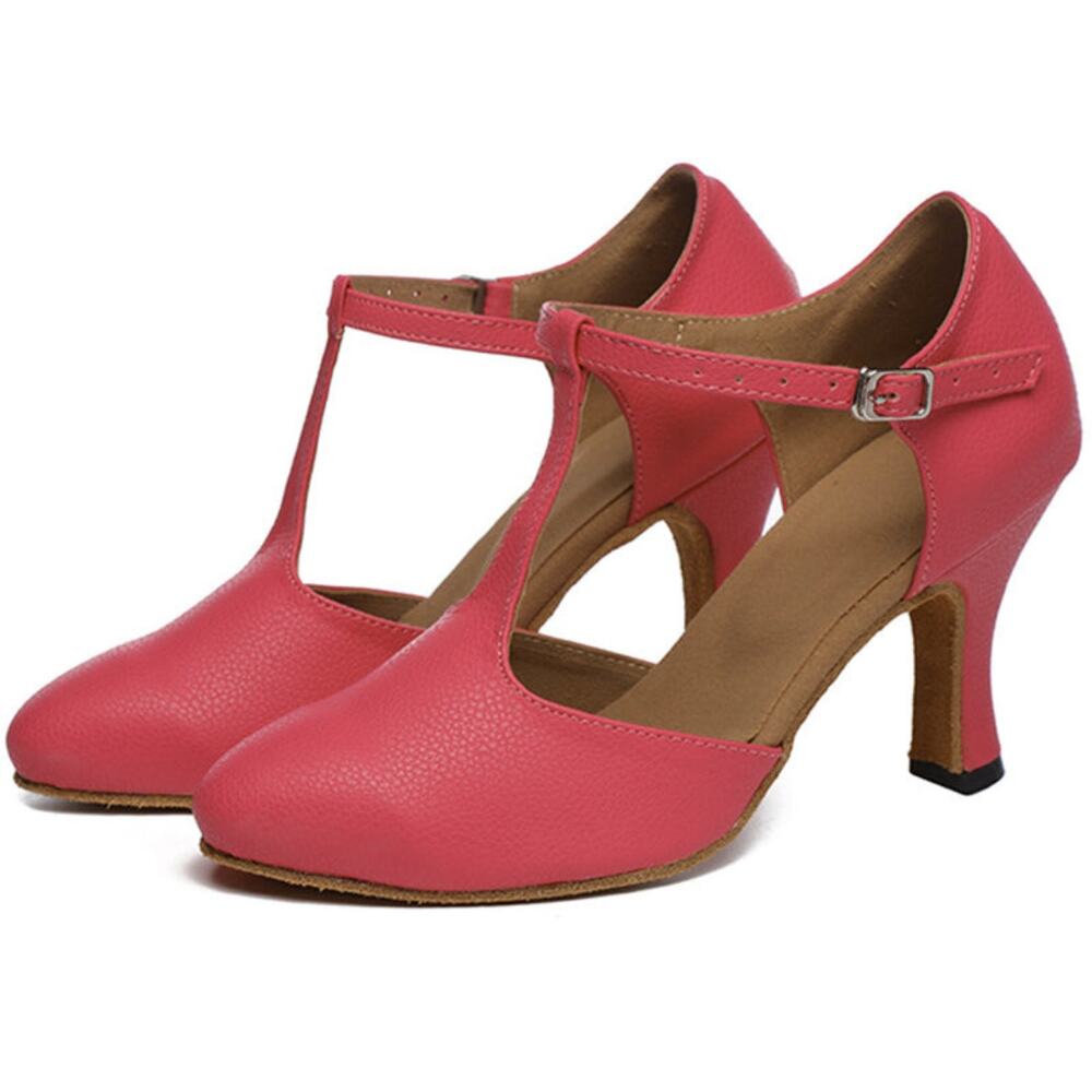D&S Leatherette Heels Modern Ballroom Dance Shoes | 7 | 2.3" Cuban Heel - Picture 3 of 7
